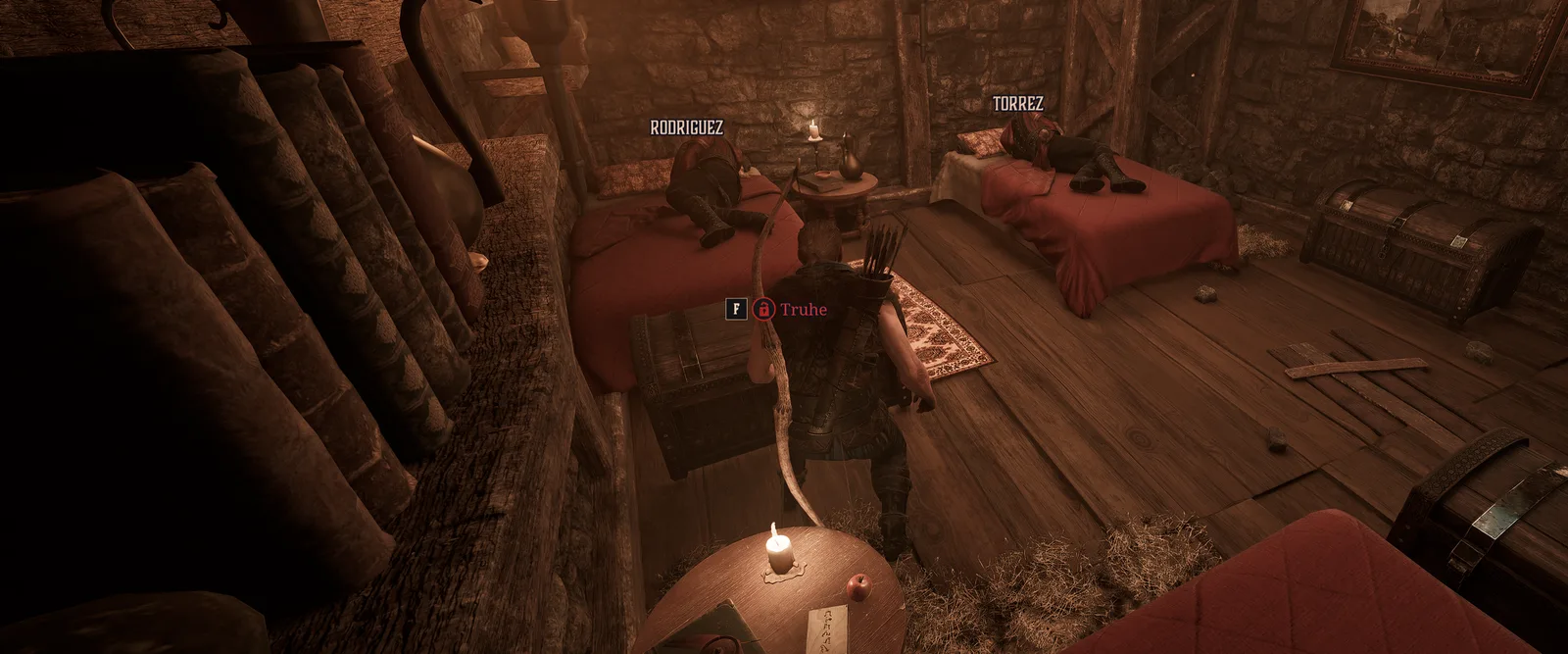 Schlafraum der Feuermagier bei Nacht, Torrez und Rodriguez schlafen, Gothic 1 Remake
