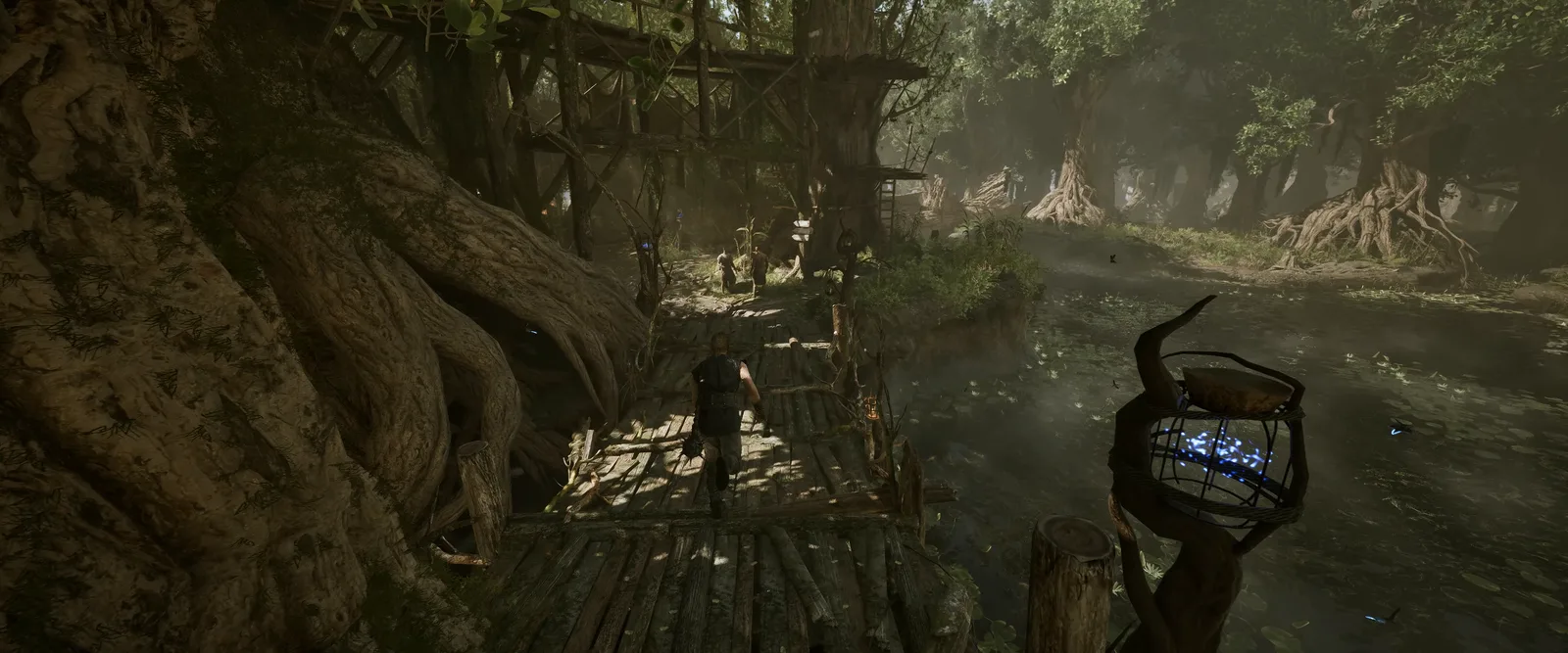 Holzstege zwischen den Baumriesen des Sumpflagers, Gothic 1 Remake